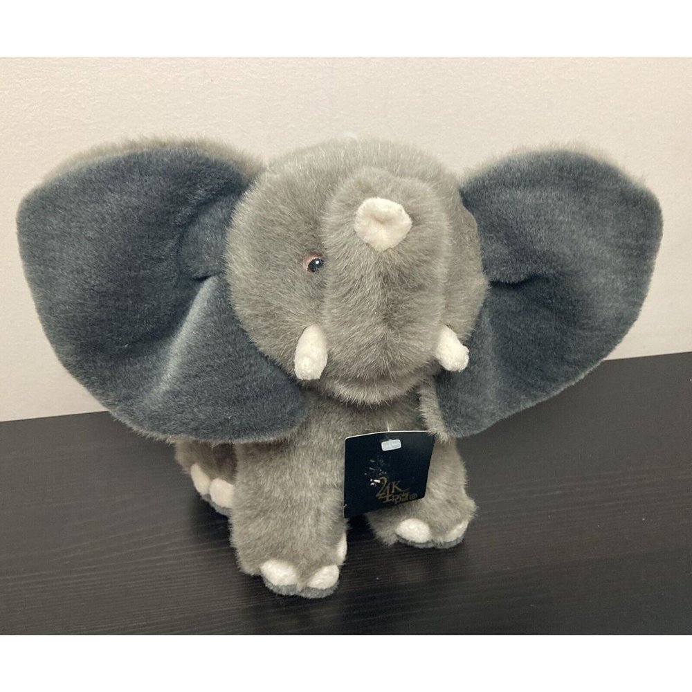 Vintage 1994 24K Polar Puff Cameron Gray Elephant Plush Stuffed Animal Toy